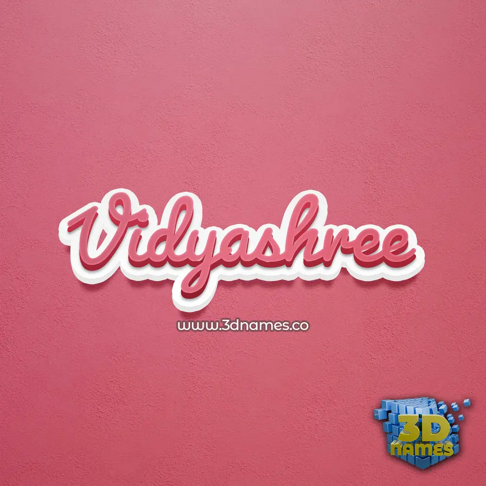 vidyashree in Red Scribble style - 3D name wallpaper