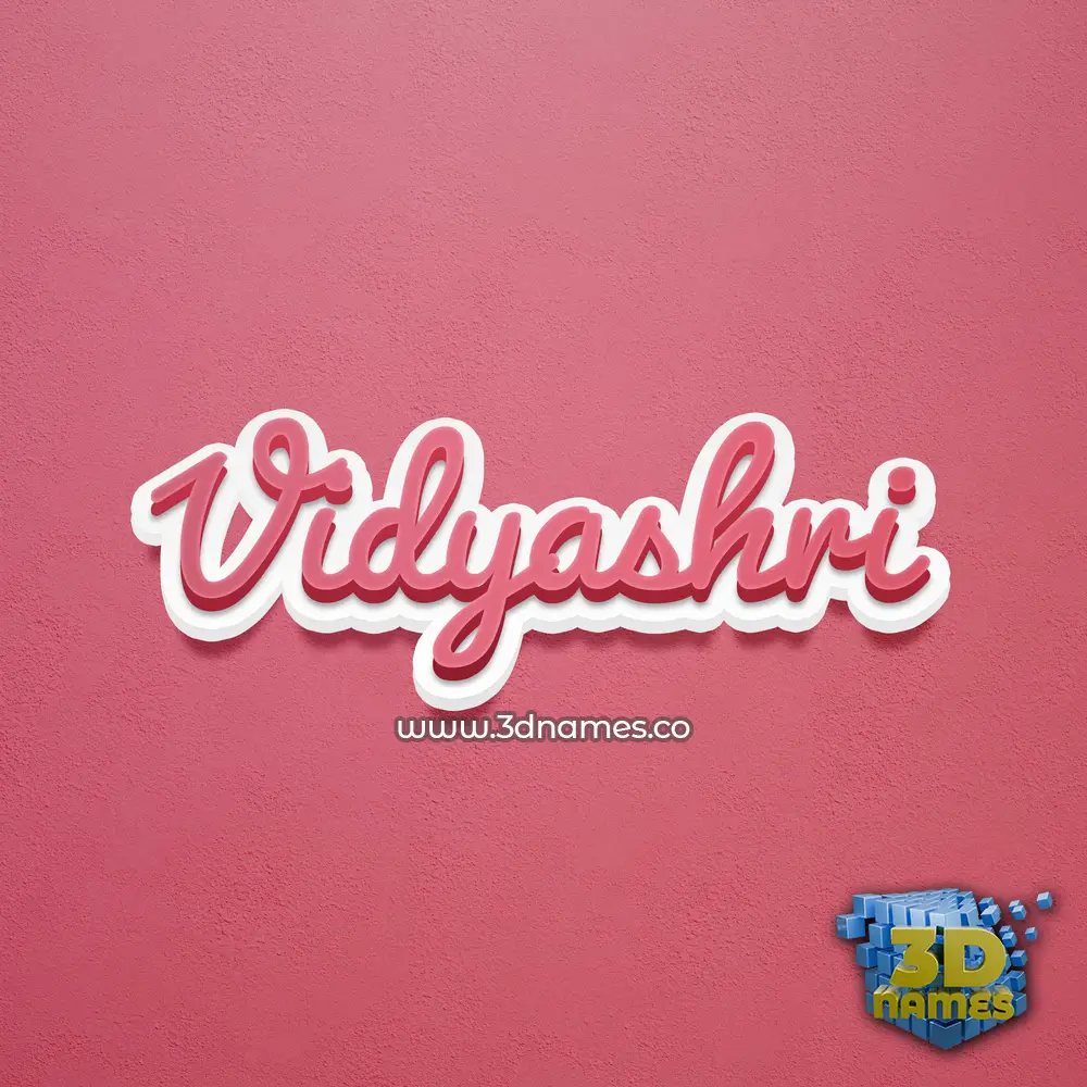 vidyashri in Red Scribble style - 3D name wallpaper