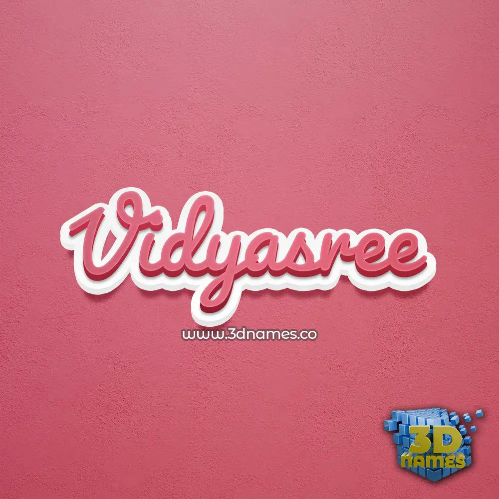 vidyasree in Red Scribble style - 3D name wallpaper