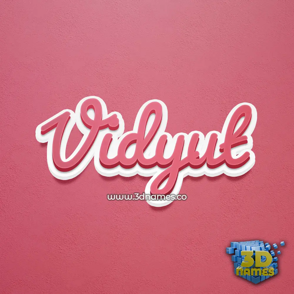 vidyut in Red Scribble style - 3D name wallpaper