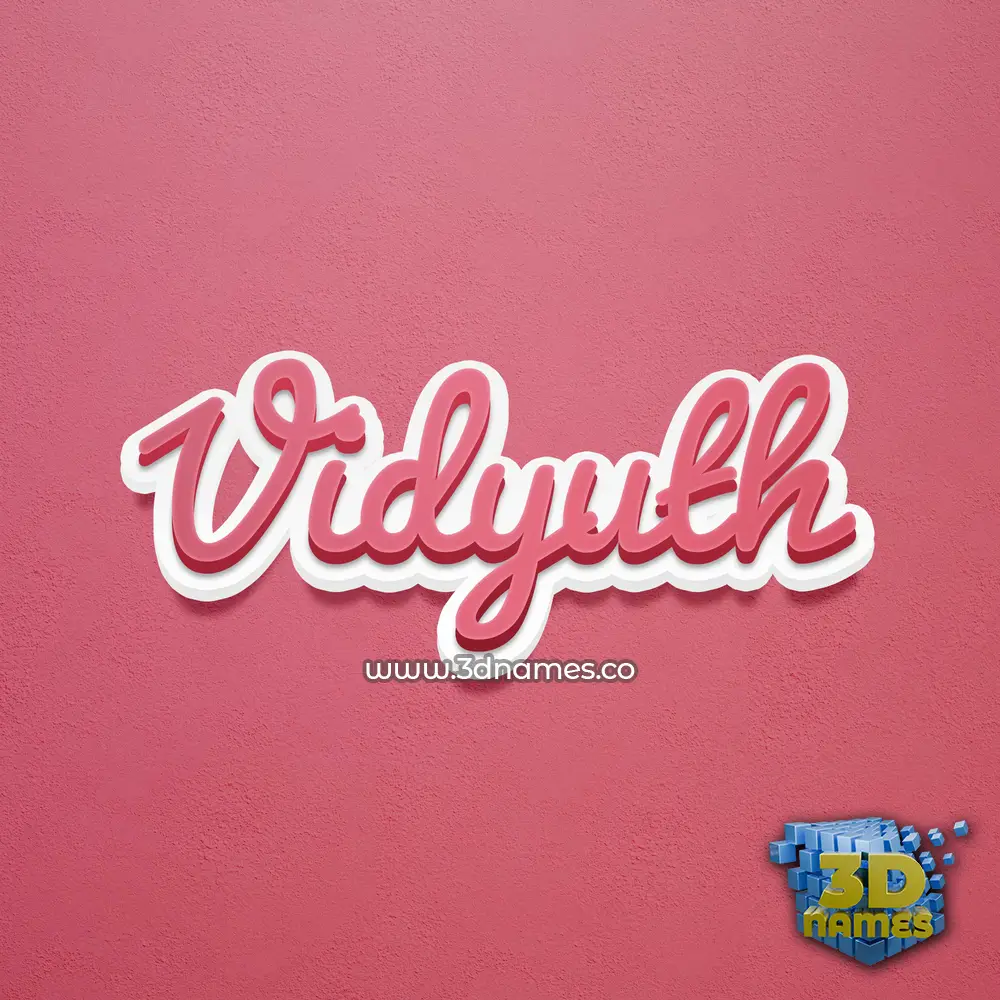 vidyuth in Red Scribble style - 3D name wallpaper