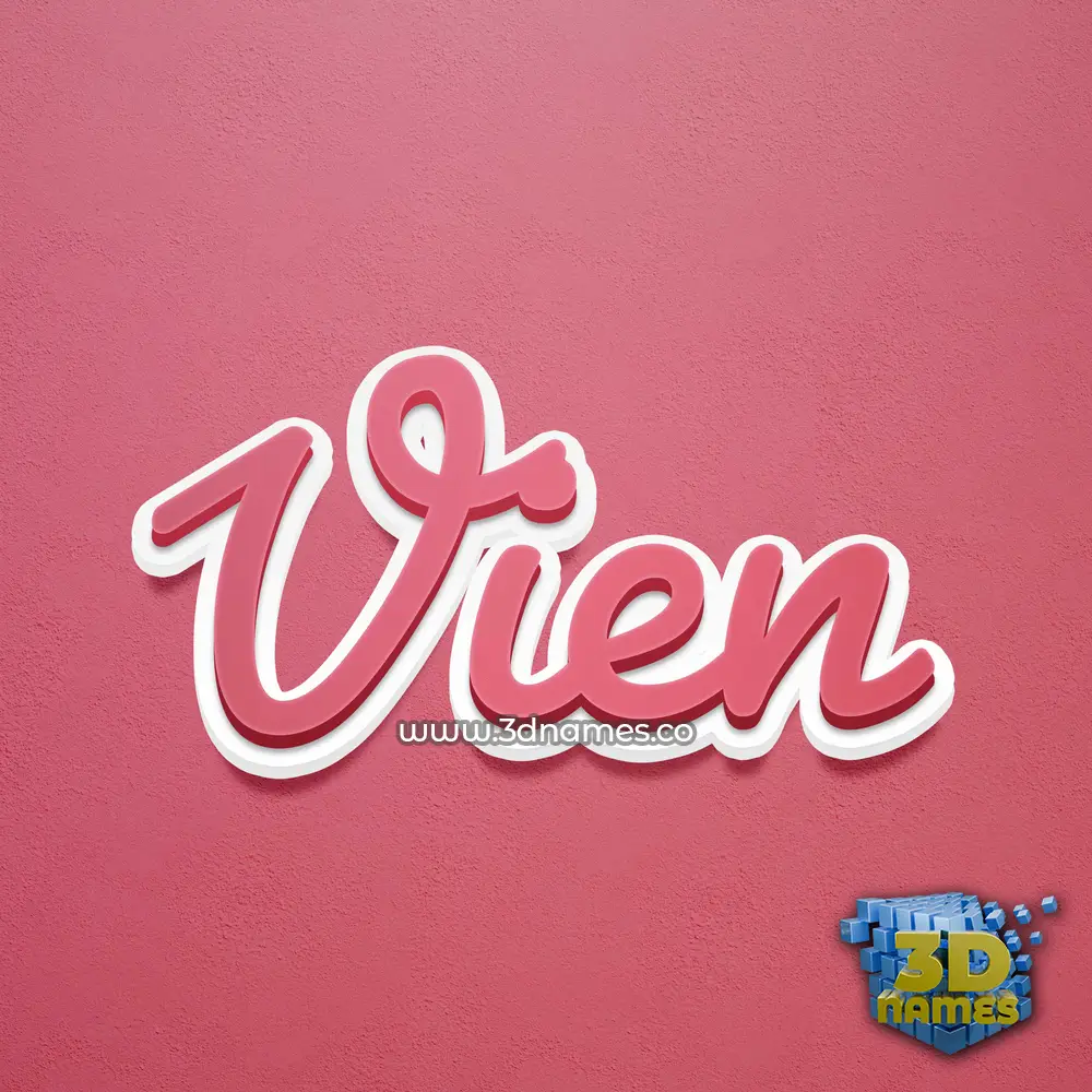 vien in Red Scribble style - 3D name wallpaper
