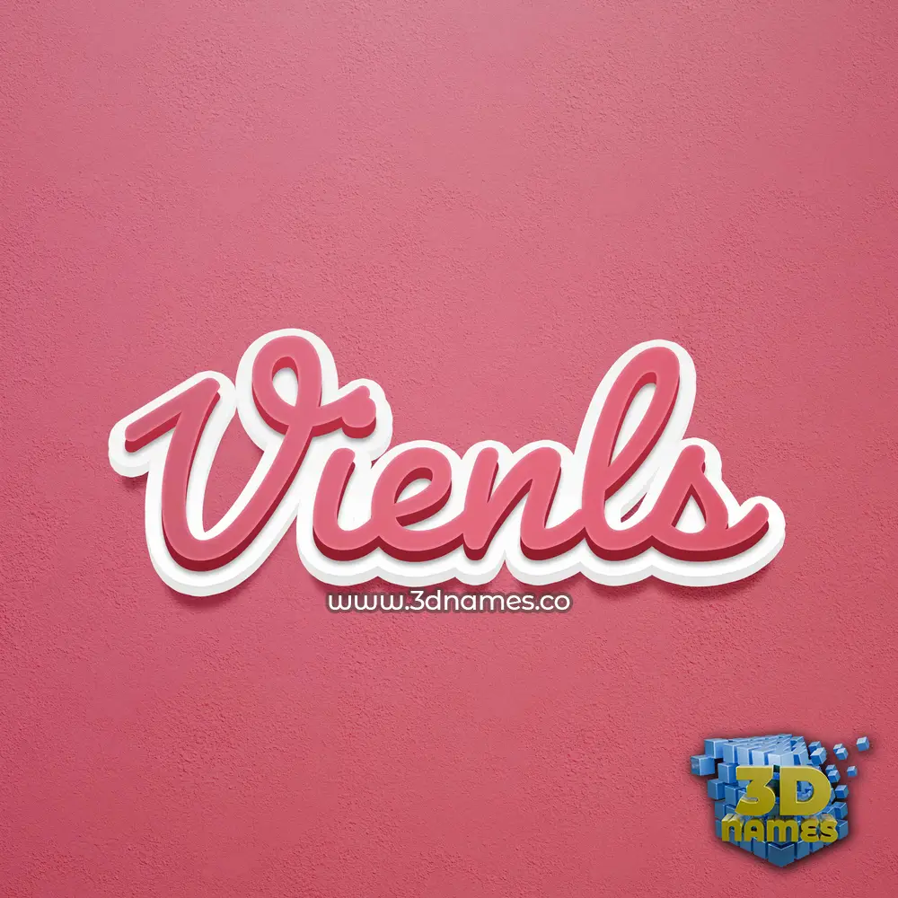 vienls in Red Scribble style - 3D name wallpaper