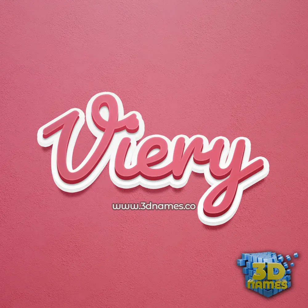 viery in Red Scribble style - 3D name wallpaper