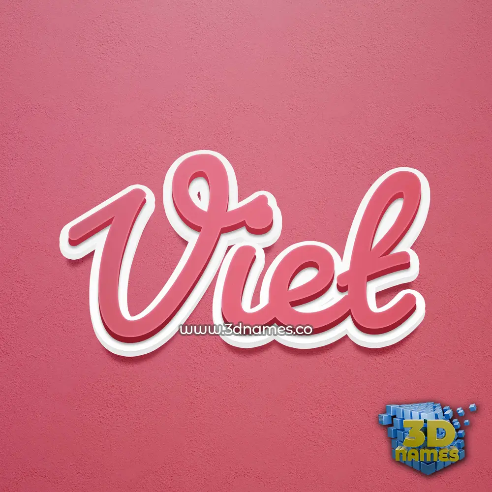 viet in Red Scribble style - 3D name wallpaper