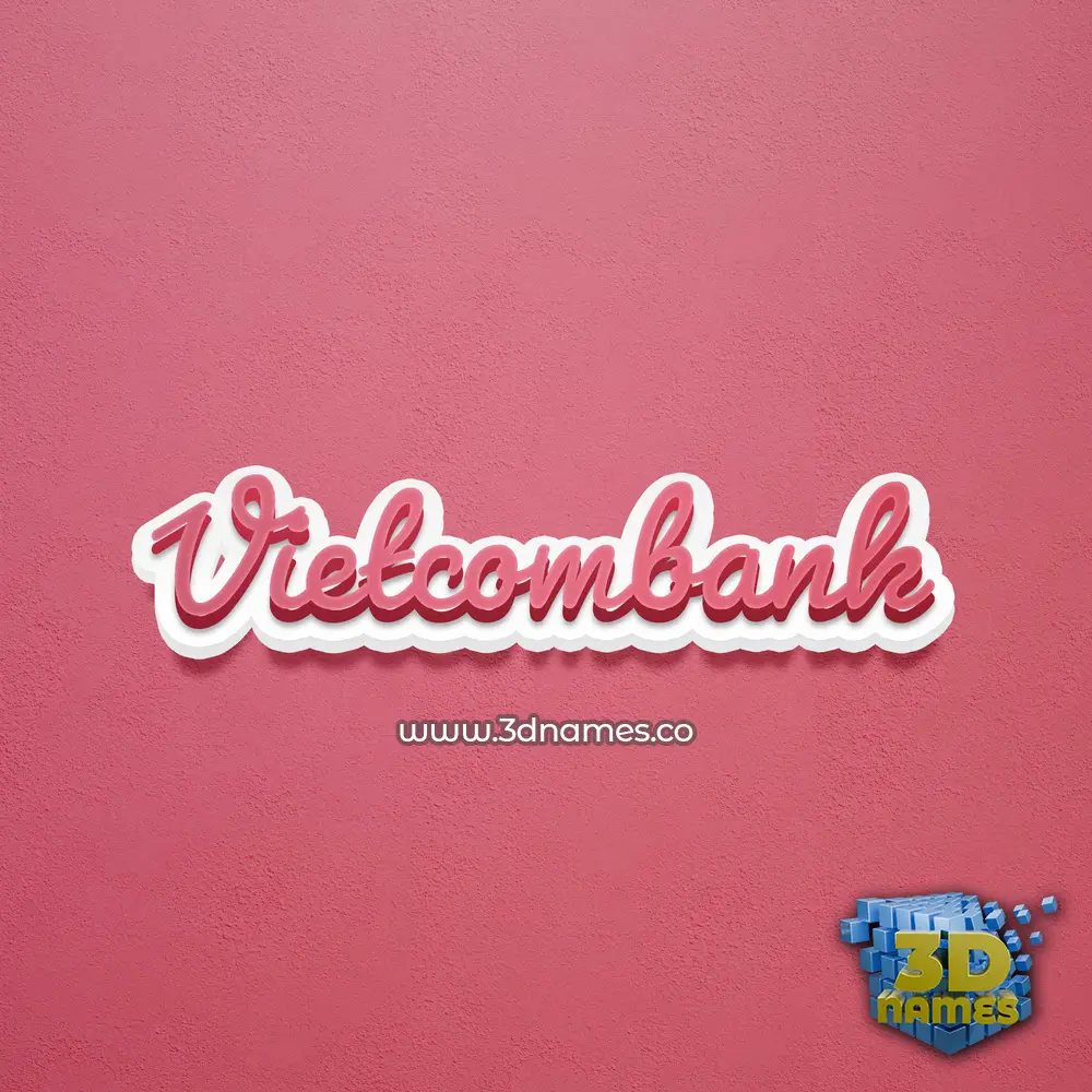 vietcombank in Red Scribble style - 3D name wallpaper