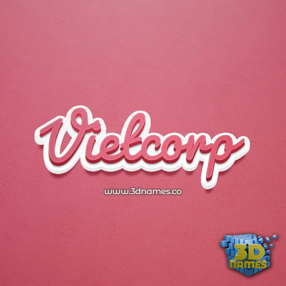 vietcorp in Red Scribble style - 3D name wallpaper