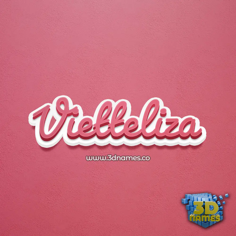 vietteliza in Red Scribble style - 3D name wallpaper