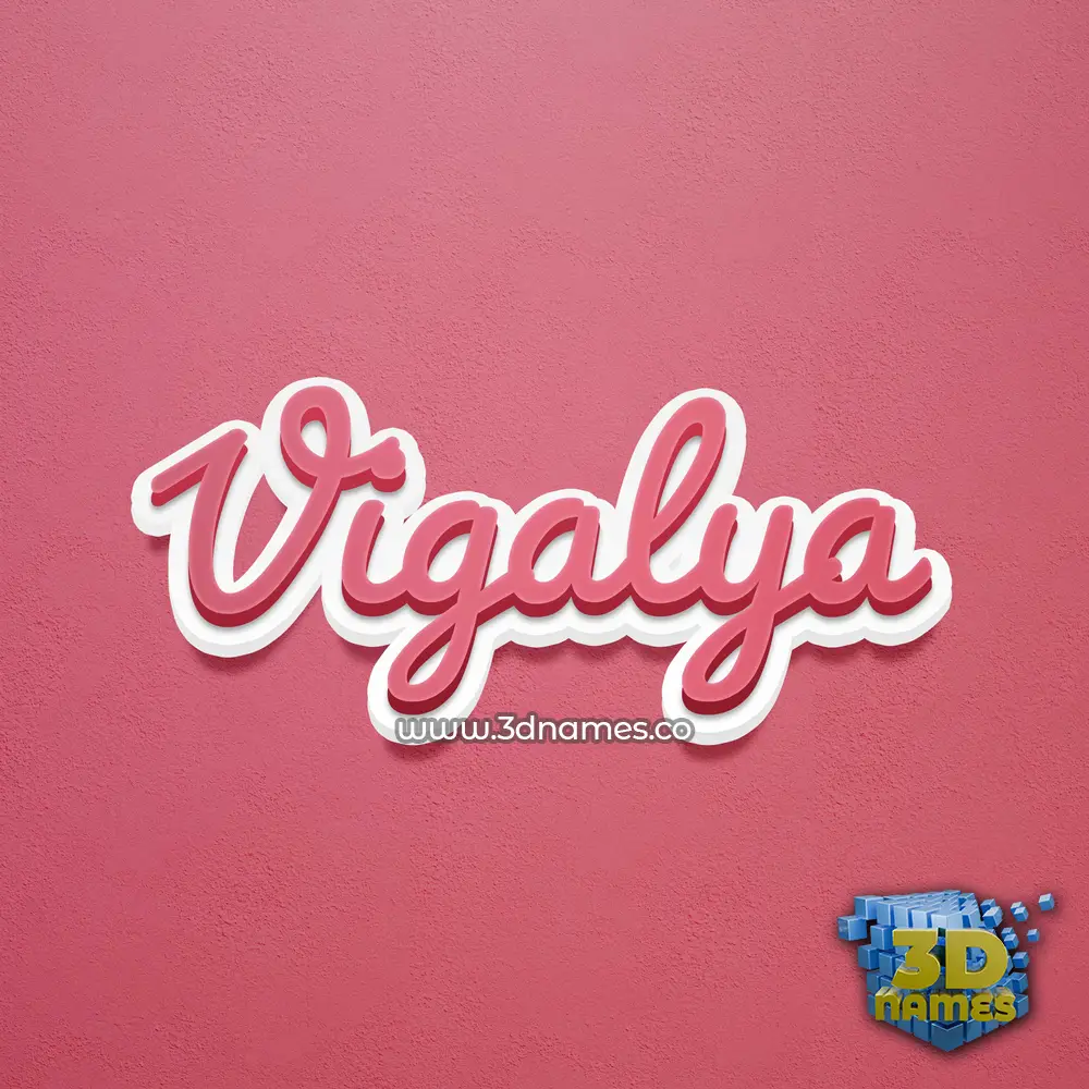 vigalya in Red Scribble style - 3D name wallpaper