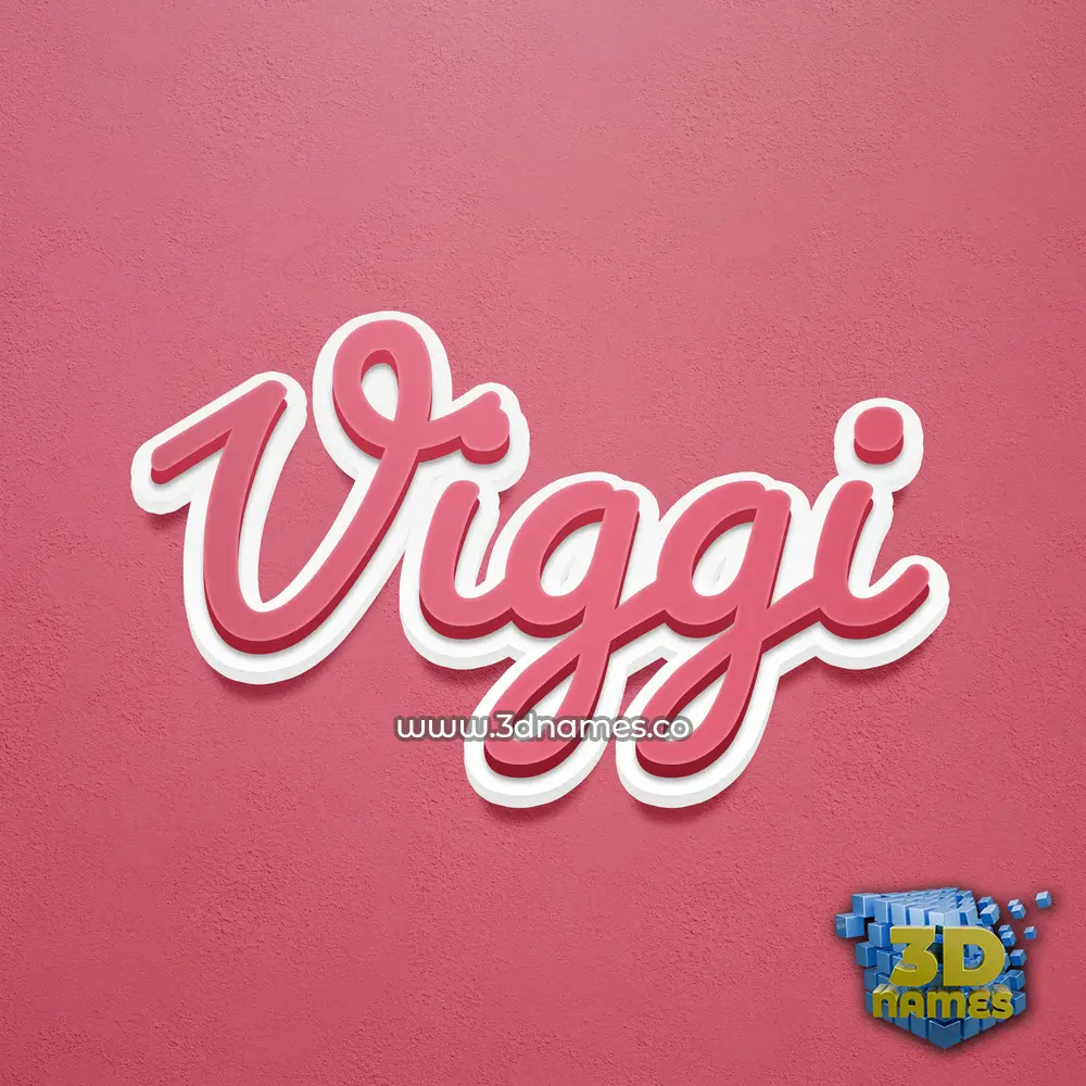 viggi in Red Scribble style - 3D name wallpaper