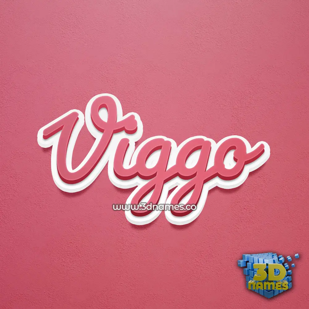 viggo in Red Scribble style - 3D name wallpaper