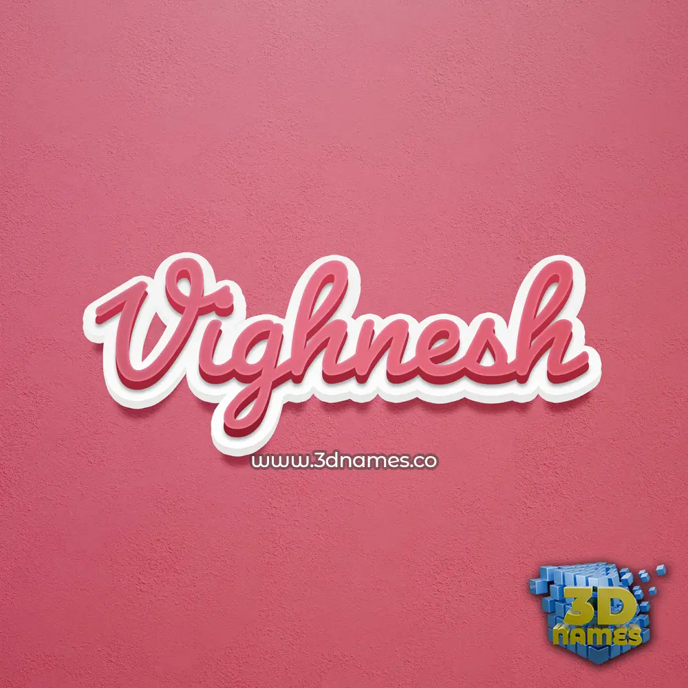 vighnesh in Red Scribble style - 3D name wallpaper