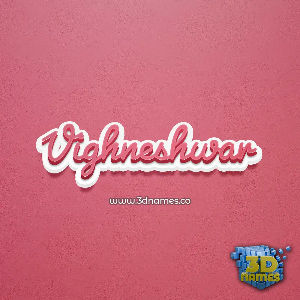 vighneshwar in Red Scribble style - 3D name wallpaper