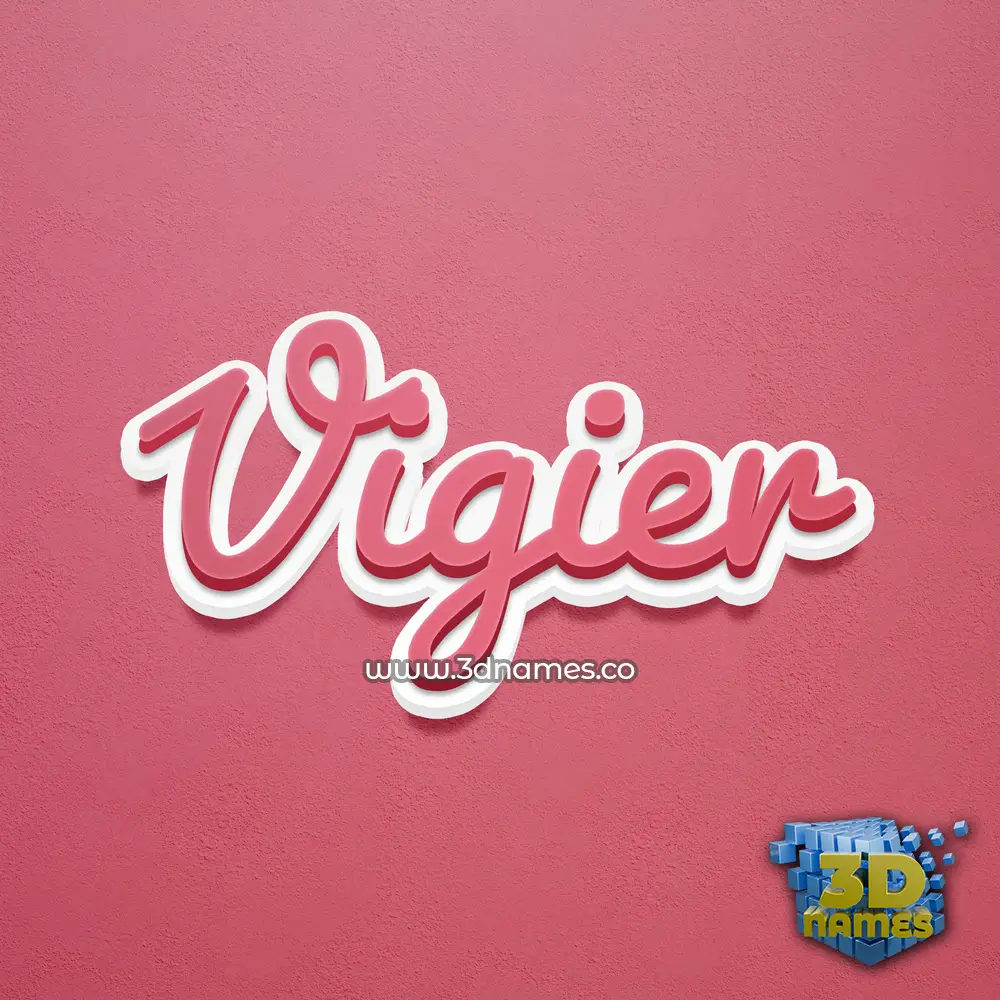 vigier in Red Scribble style - 3D name wallpaper