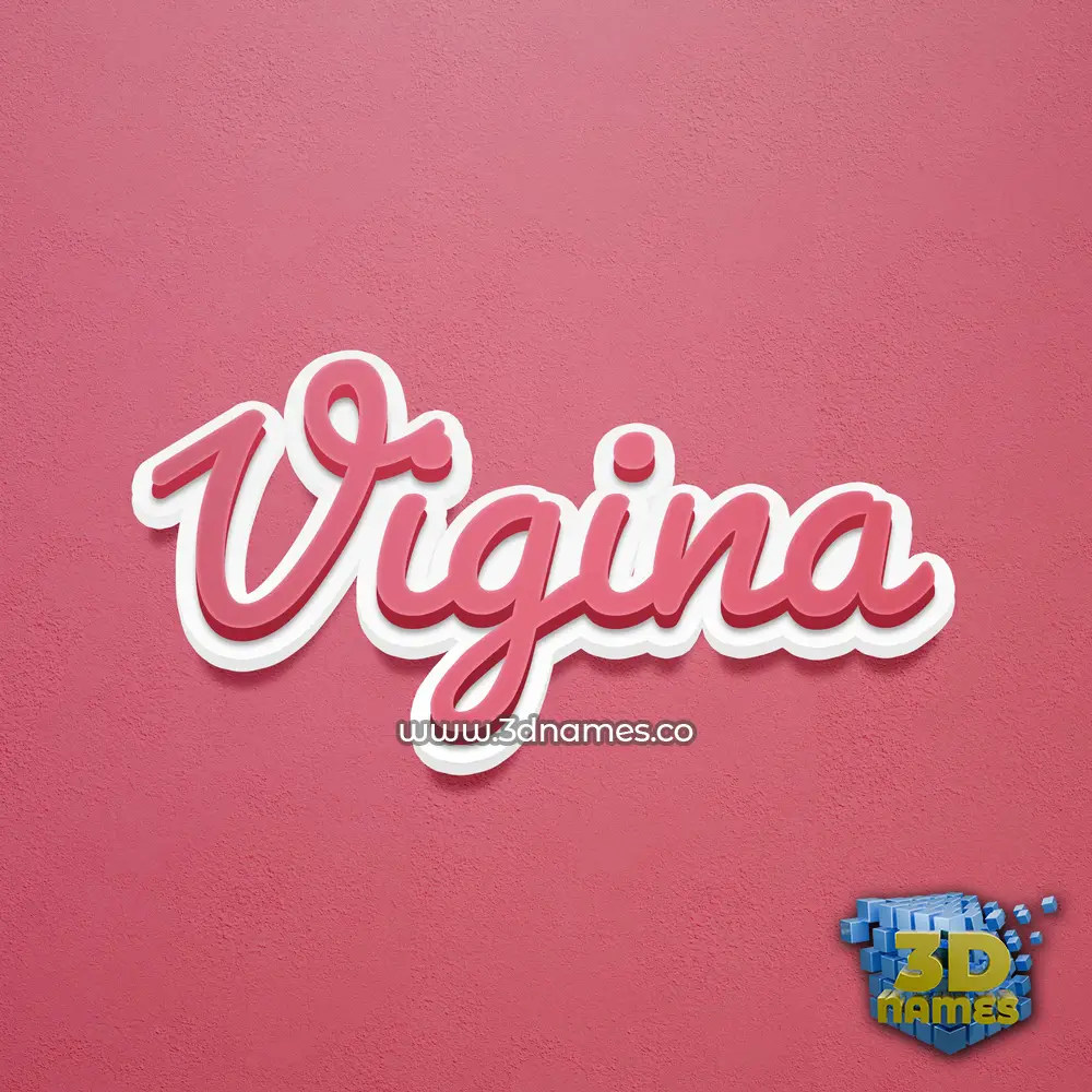 vigina in Red Scribble style - 3D name wallpaper