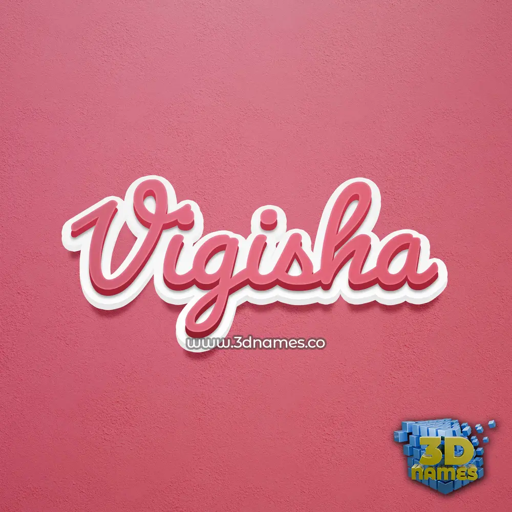 vigisha in Red Scribble style - 3D name wallpaper