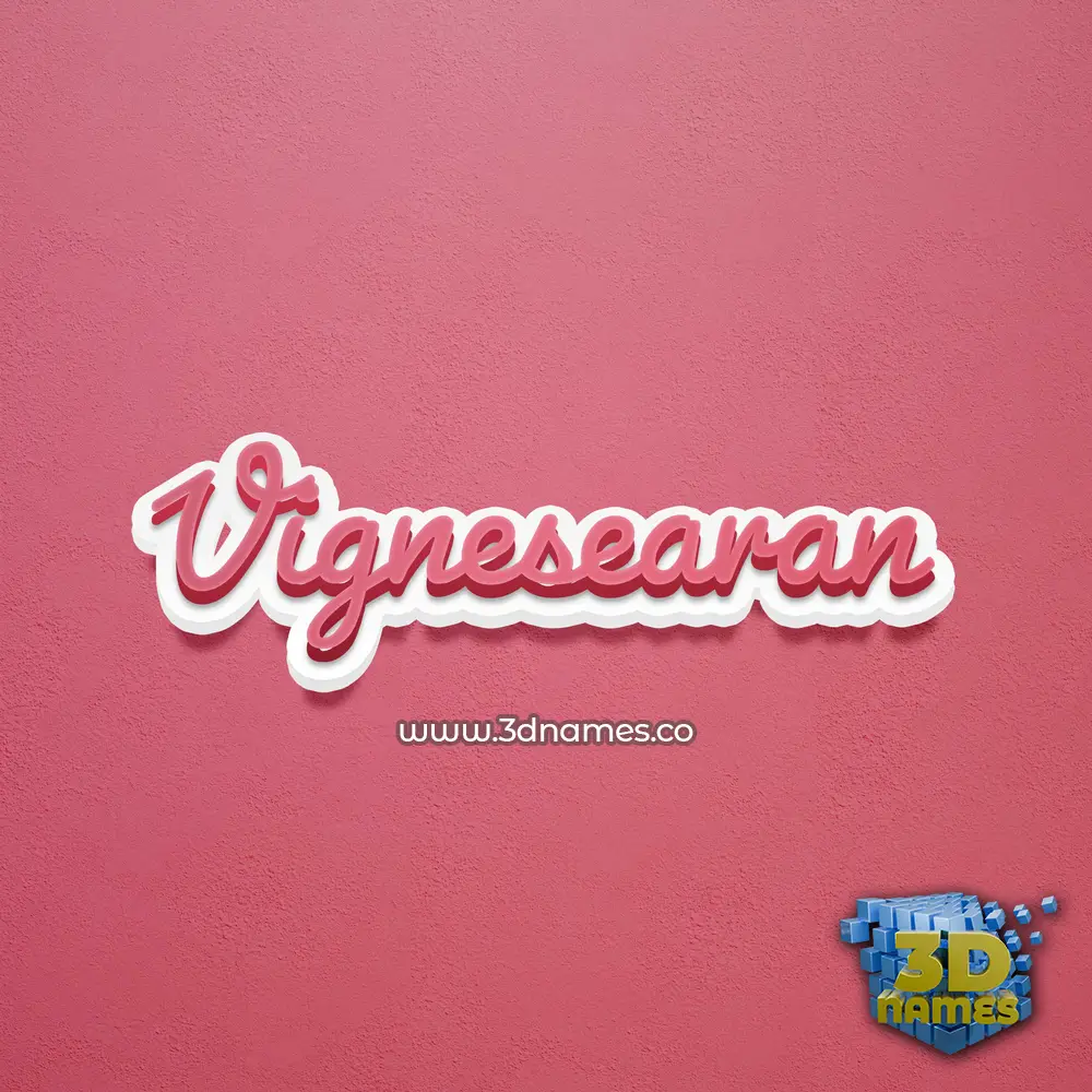 vignesearan in Red Scribble style - 3D name wallpaper