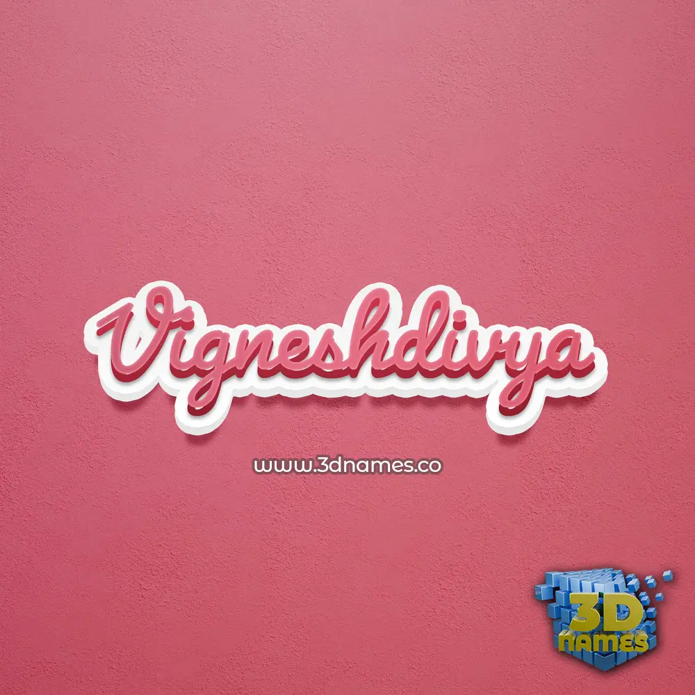 vigneshdivya in Red Scribble style - 3D name wallpaper