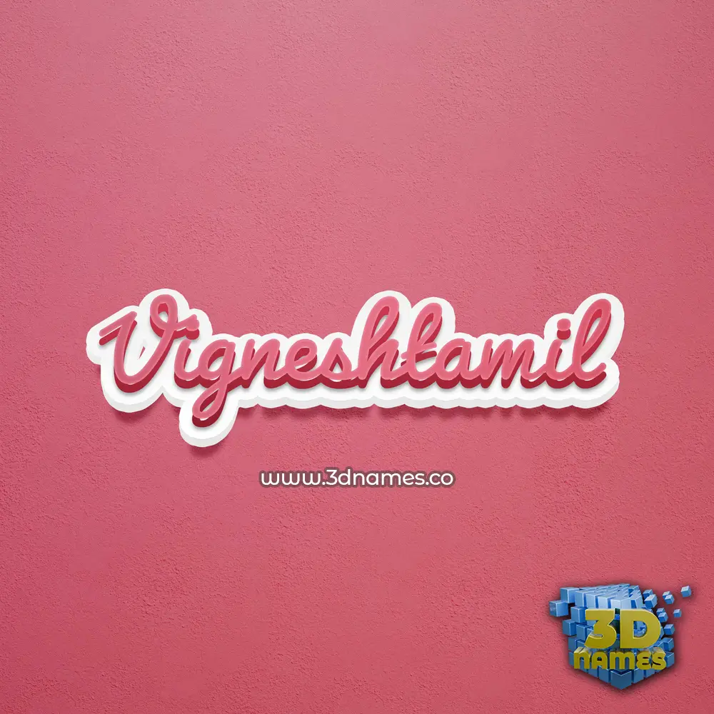 vigneshtamil in Red Scribble style - 3D name wallpaper