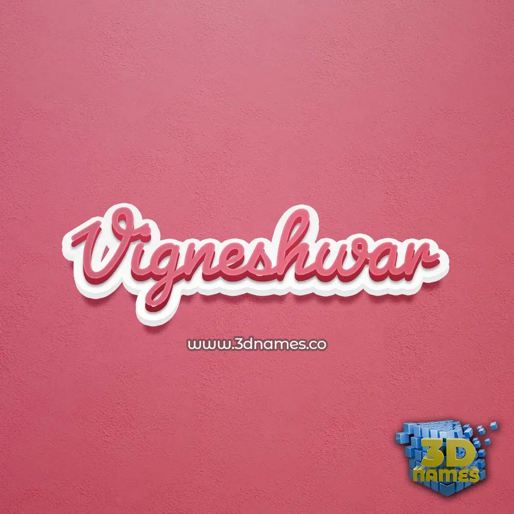 vigneshwar in Red Scribble style - 3D name wallpaper
