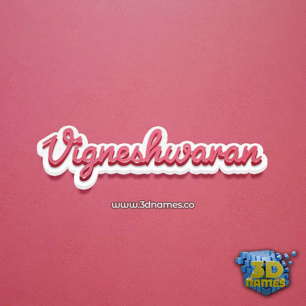 vigneshwaran in Red Scribble style - 3D name wallpaper