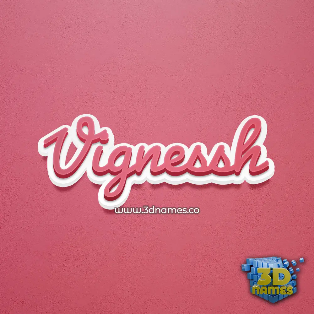 vignessh in Red Scribble style - 3D name wallpaper