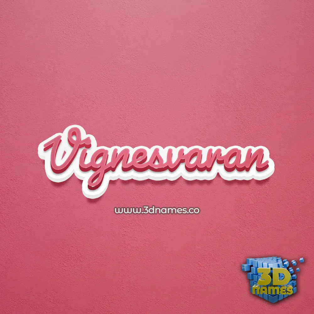 vignesvaran in Red Scribble style - 3D name wallpaper