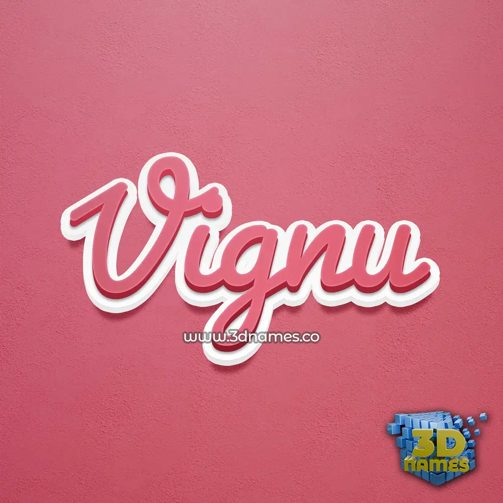vignu in Red Scribble style - 3D name wallpaper
