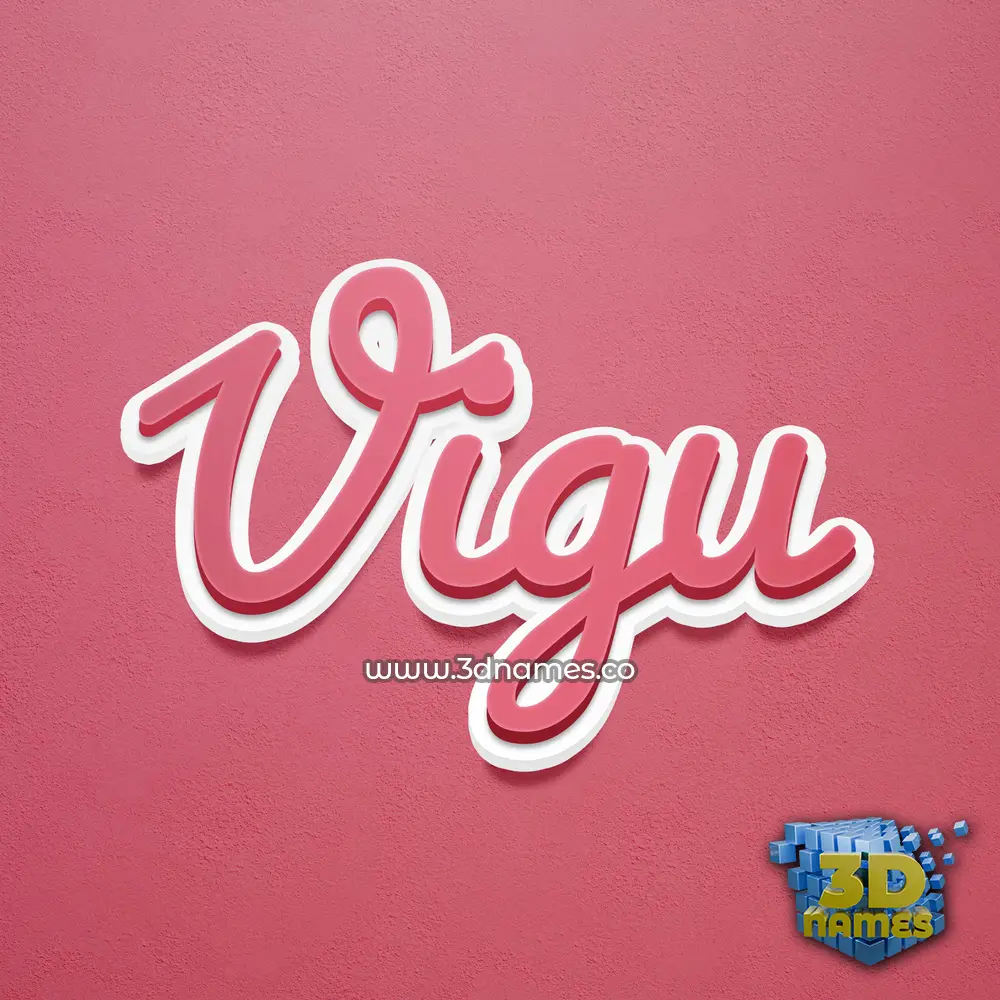 vigu in Red Scribble style - 3D name wallpaper
