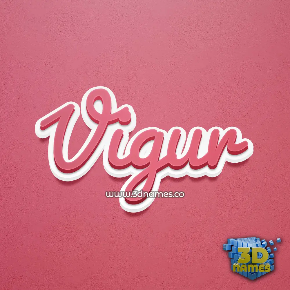 vigur in Red Scribble style - 3D name wallpaper