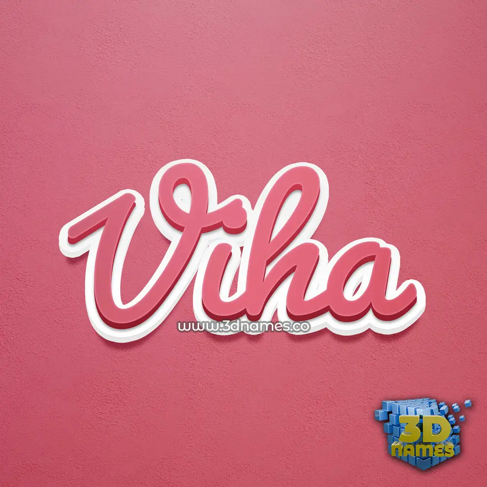 viha in Red Scribble style - 3D name wallpaper