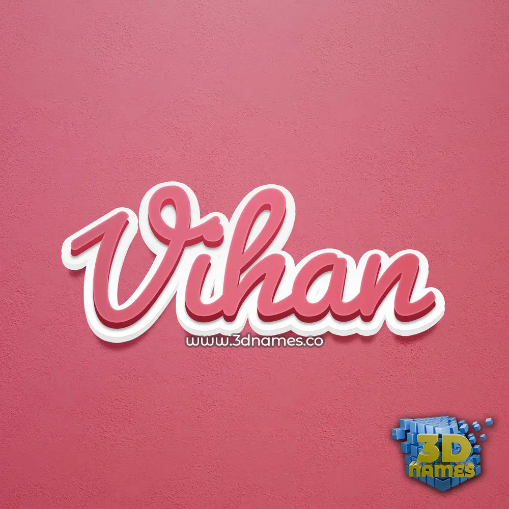 vihan in Red Scribble style - 3D name wallpaper