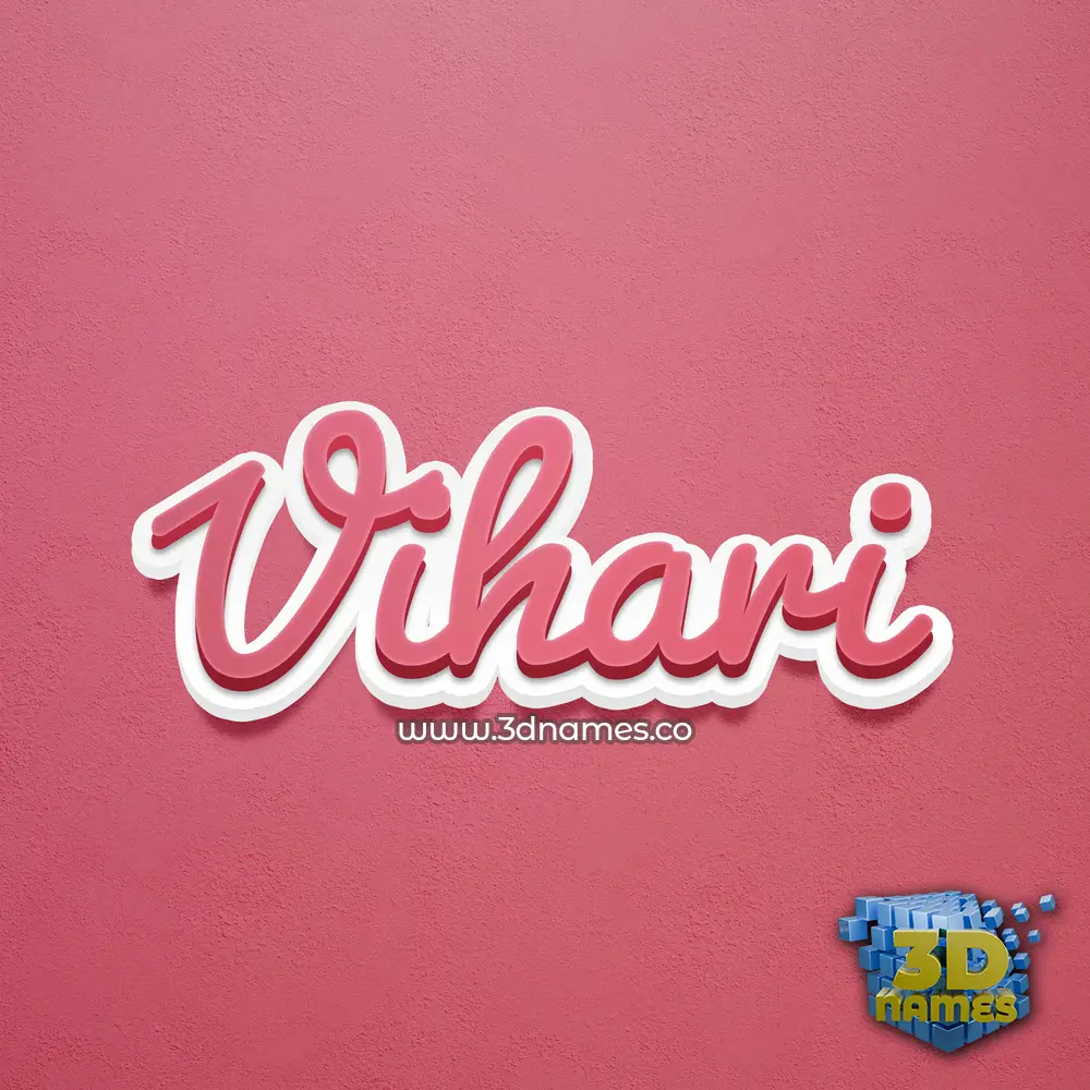 vihari in Red Scribble style - 3D name wallpaper