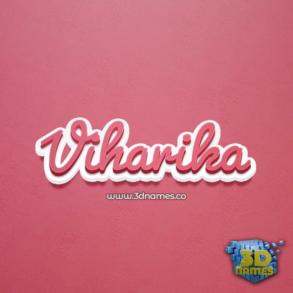 viharika in Red Scribble style - 3D name wallpaper