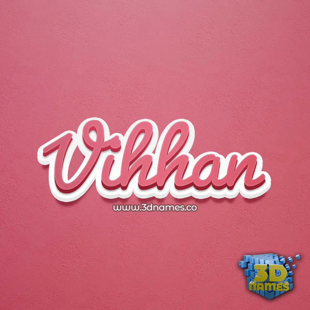 vihhan in Red Scribble style - 3D name wallpaper