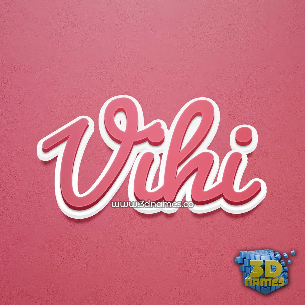 vihi in Red Scribble style - 3D name wallpaper