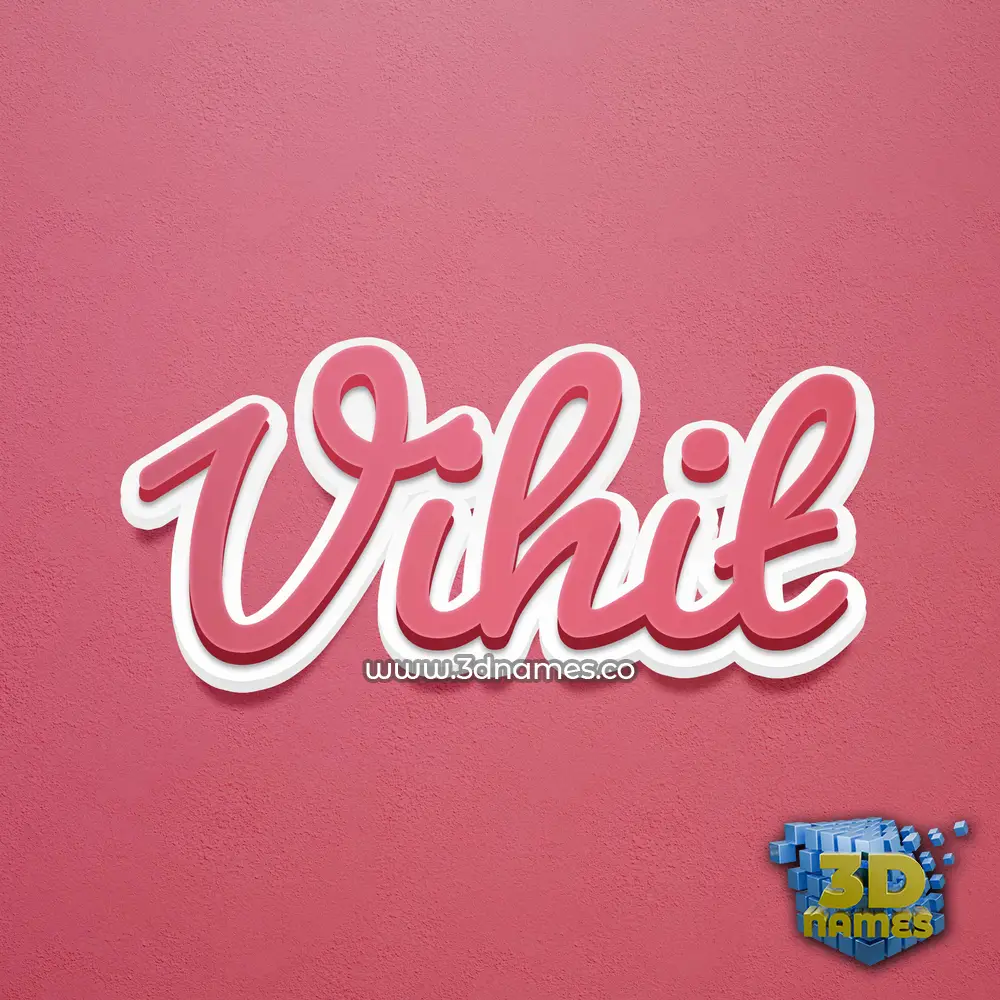 vihit in Red Scribble style - 3D name wallpaper