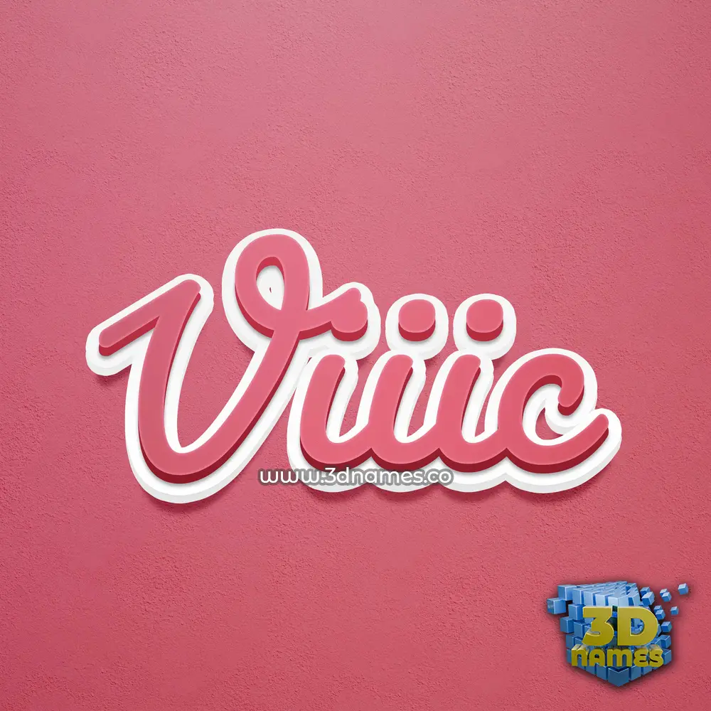 viiic in Red Scribble style - 3D name wallpaper