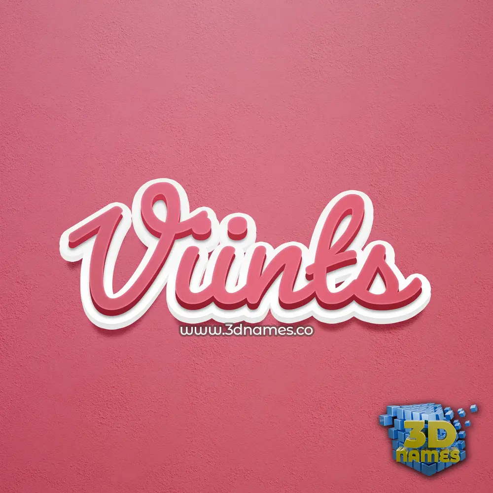 viints in Red Scribble style - 3D name wallpaper