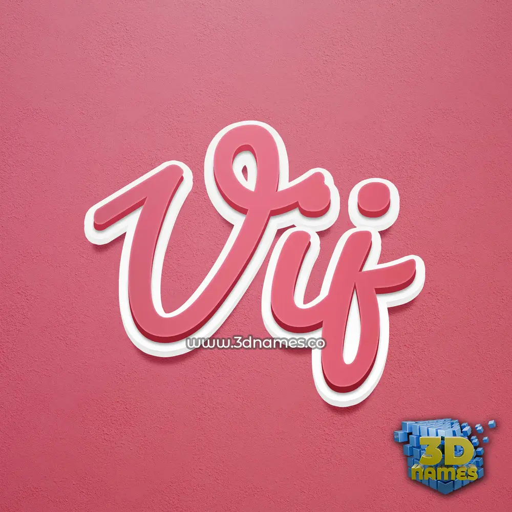vij in Red Scribble style - 3D name wallpaper