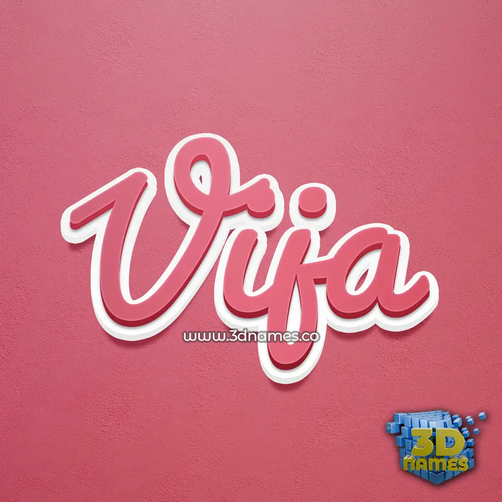 vija in Red Scribble style - 3D name wallpaper