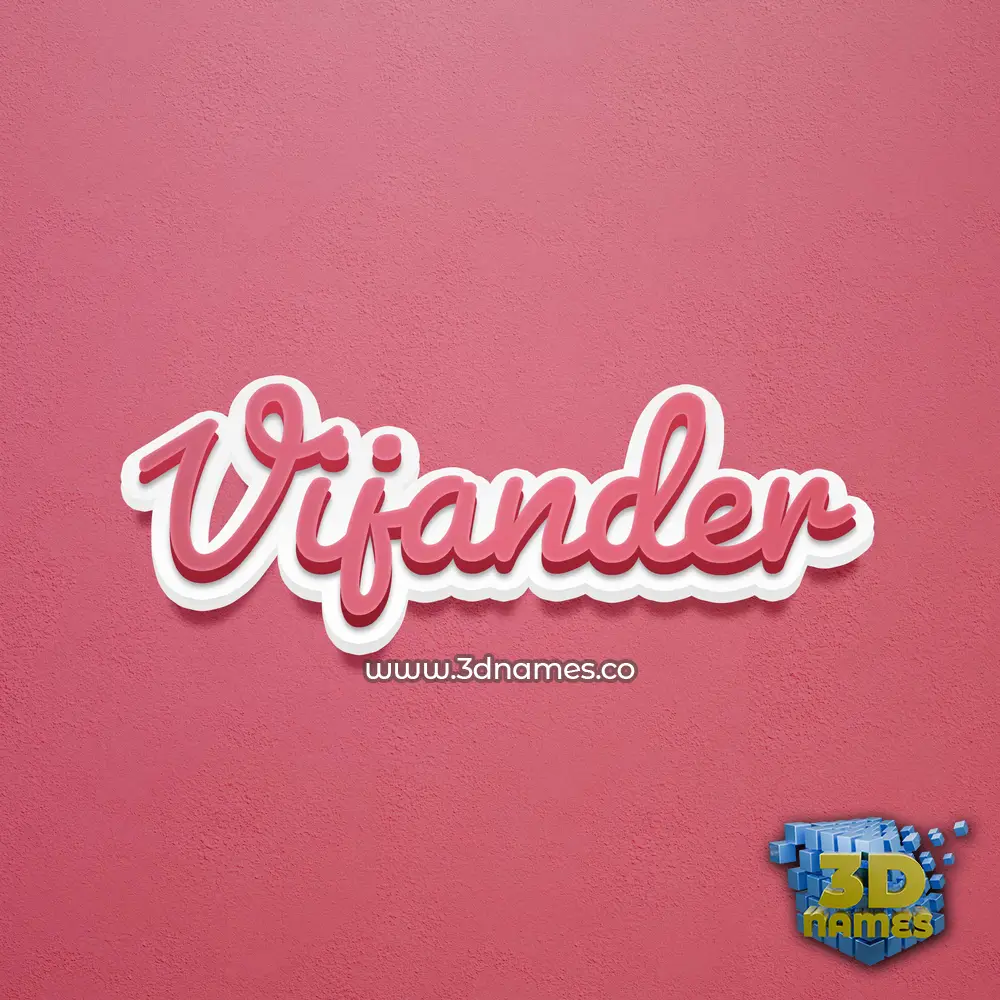 vijander in Red Scribble style - 3D name wallpaper