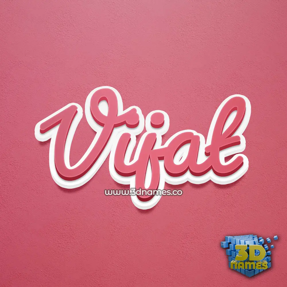 vijat in Red Scribble style - 3D name wallpaper