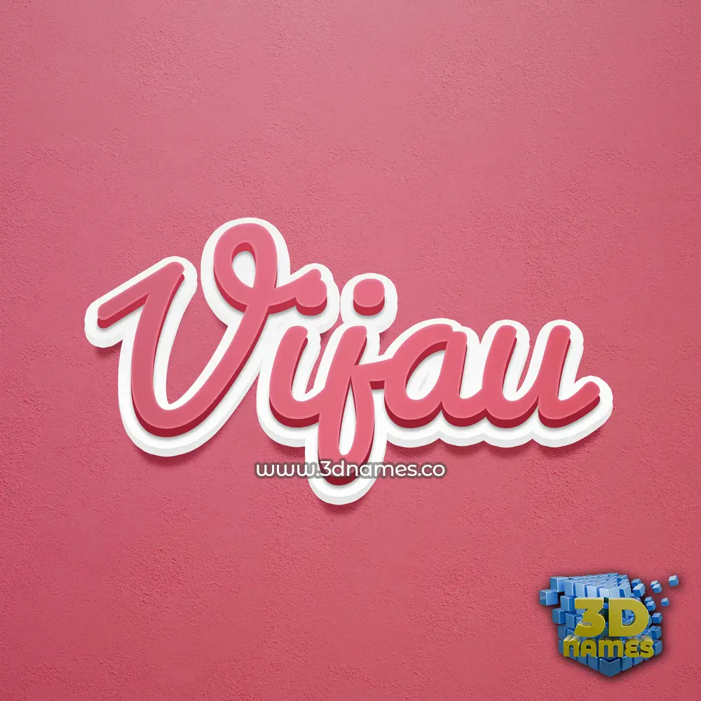 vijau in Red Scribble style - 3D name wallpaper