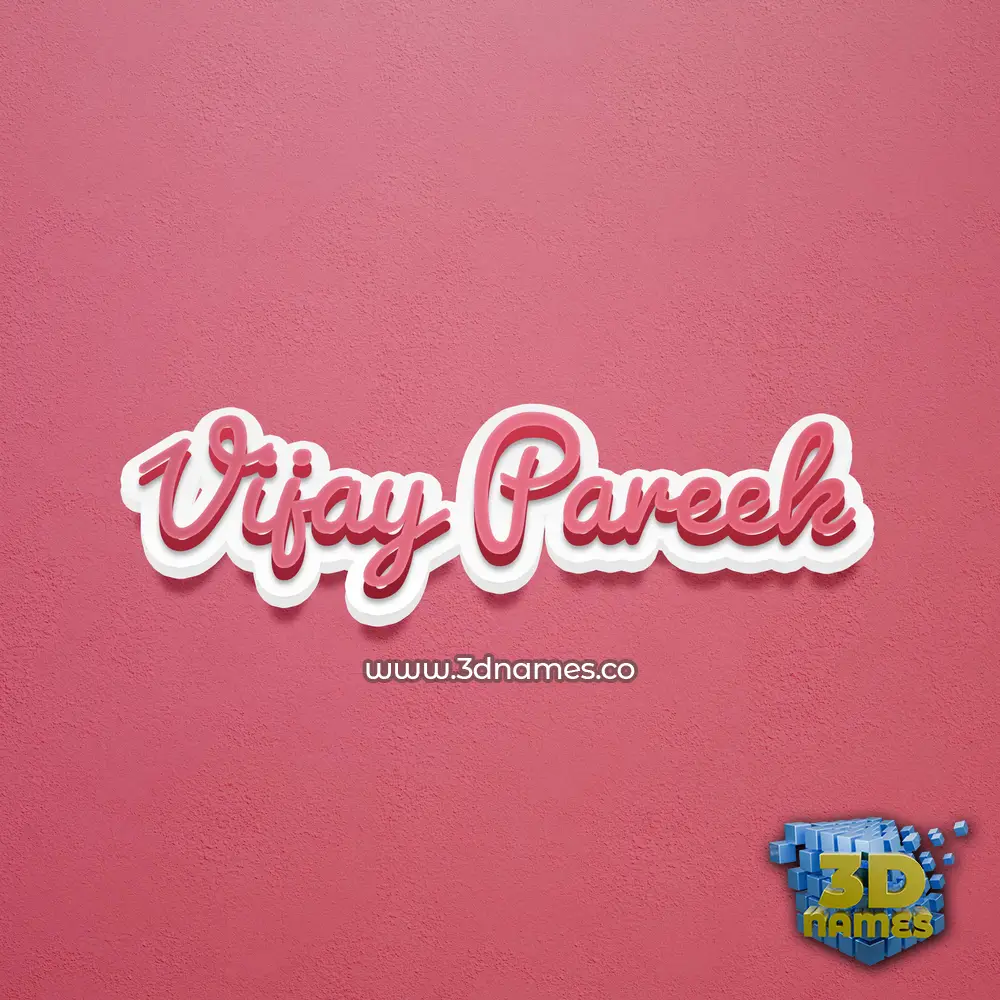 vijay pareek in Red Scribble style - 3D name wallpaper