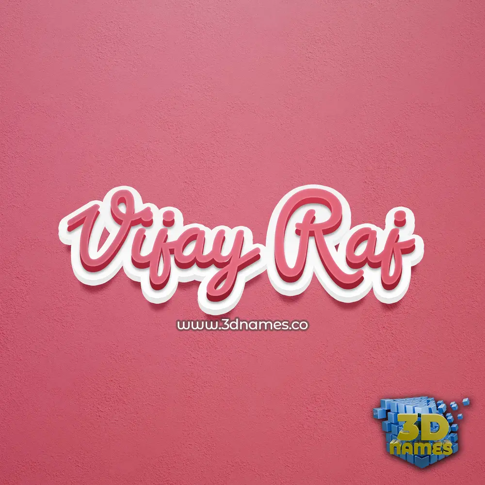 vijay raj in Red Scribble style - 3D name wallpaper