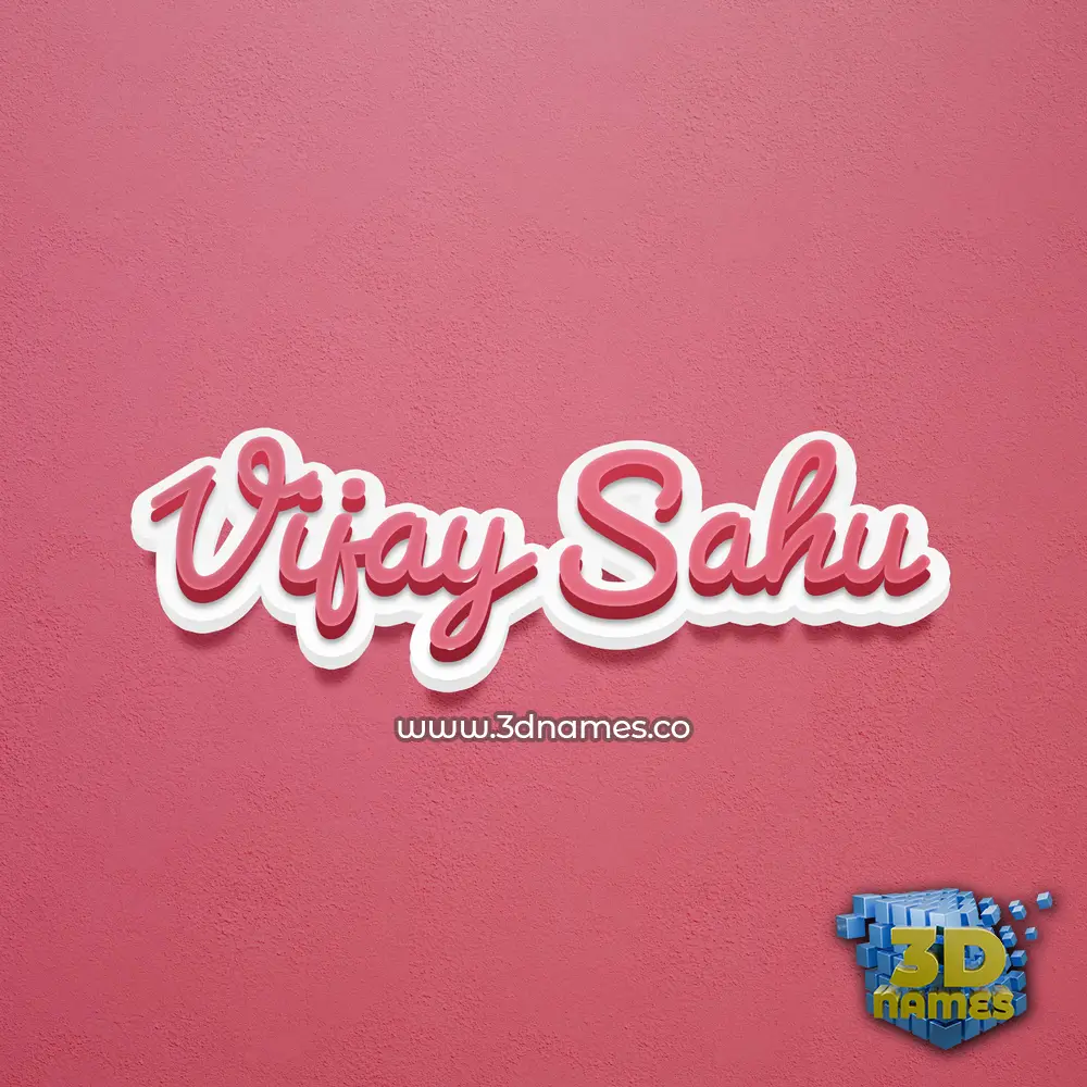 vijay sahu in Red Scribble style - 3D name wallpaper