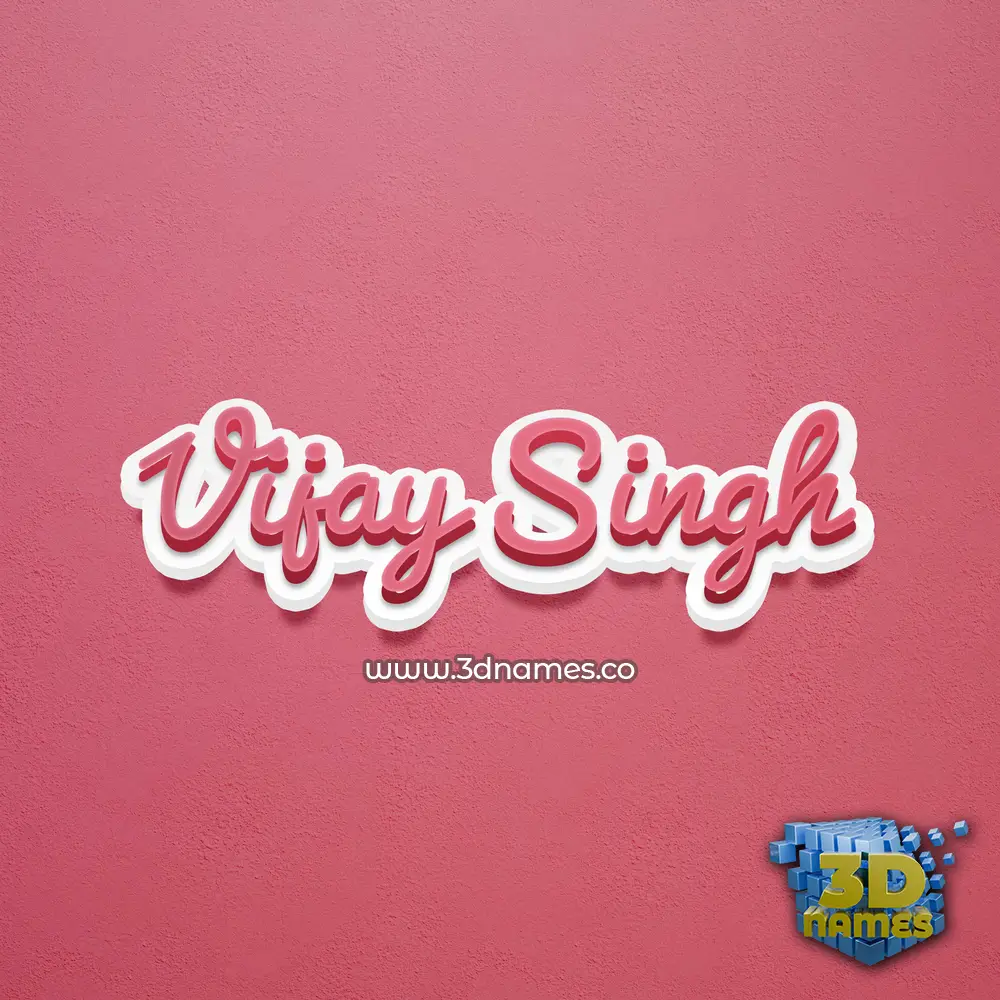 vijay singh in Red Scribble style - 3D name wallpaper
