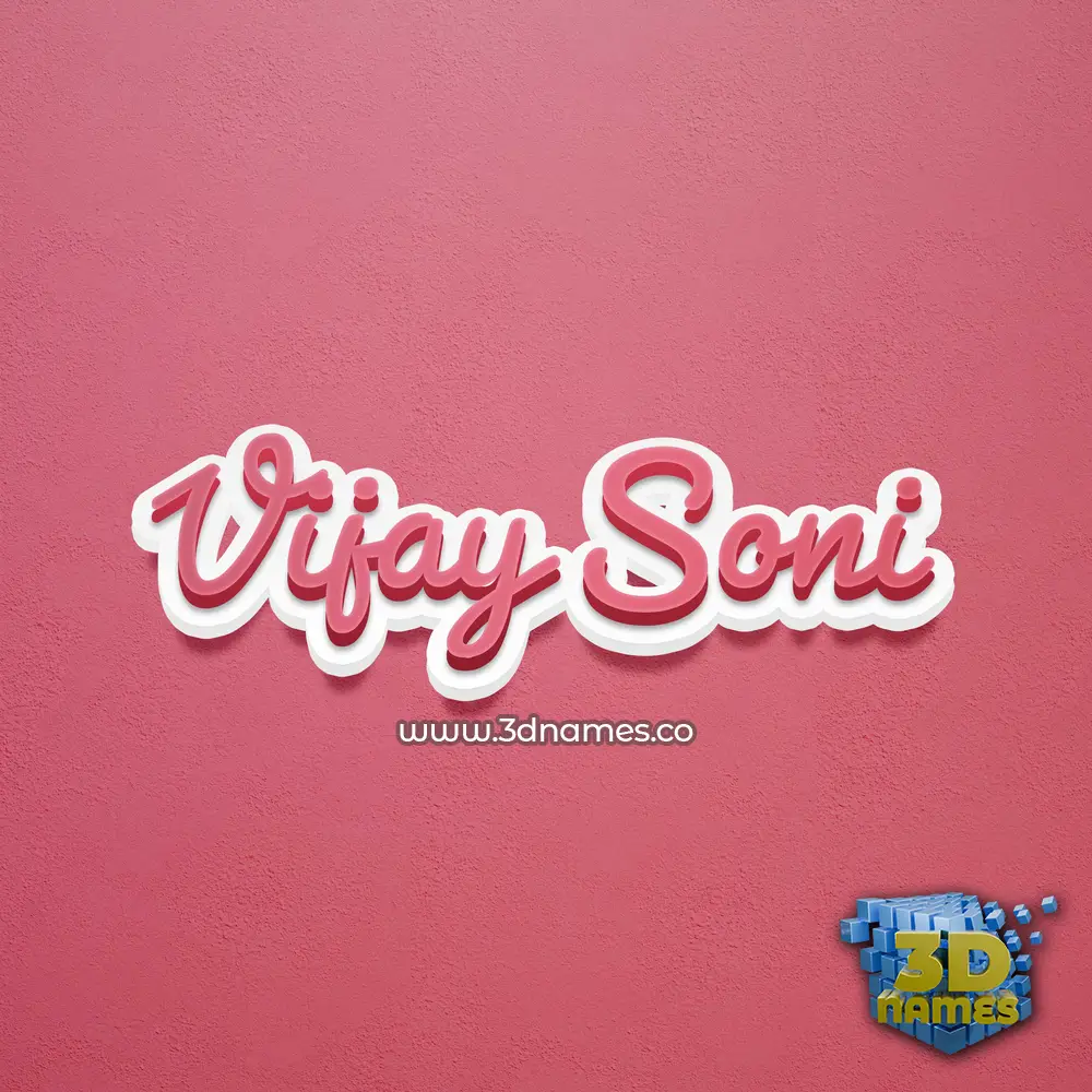 vijay soni in Red Scribble style - 3D name wallpaper