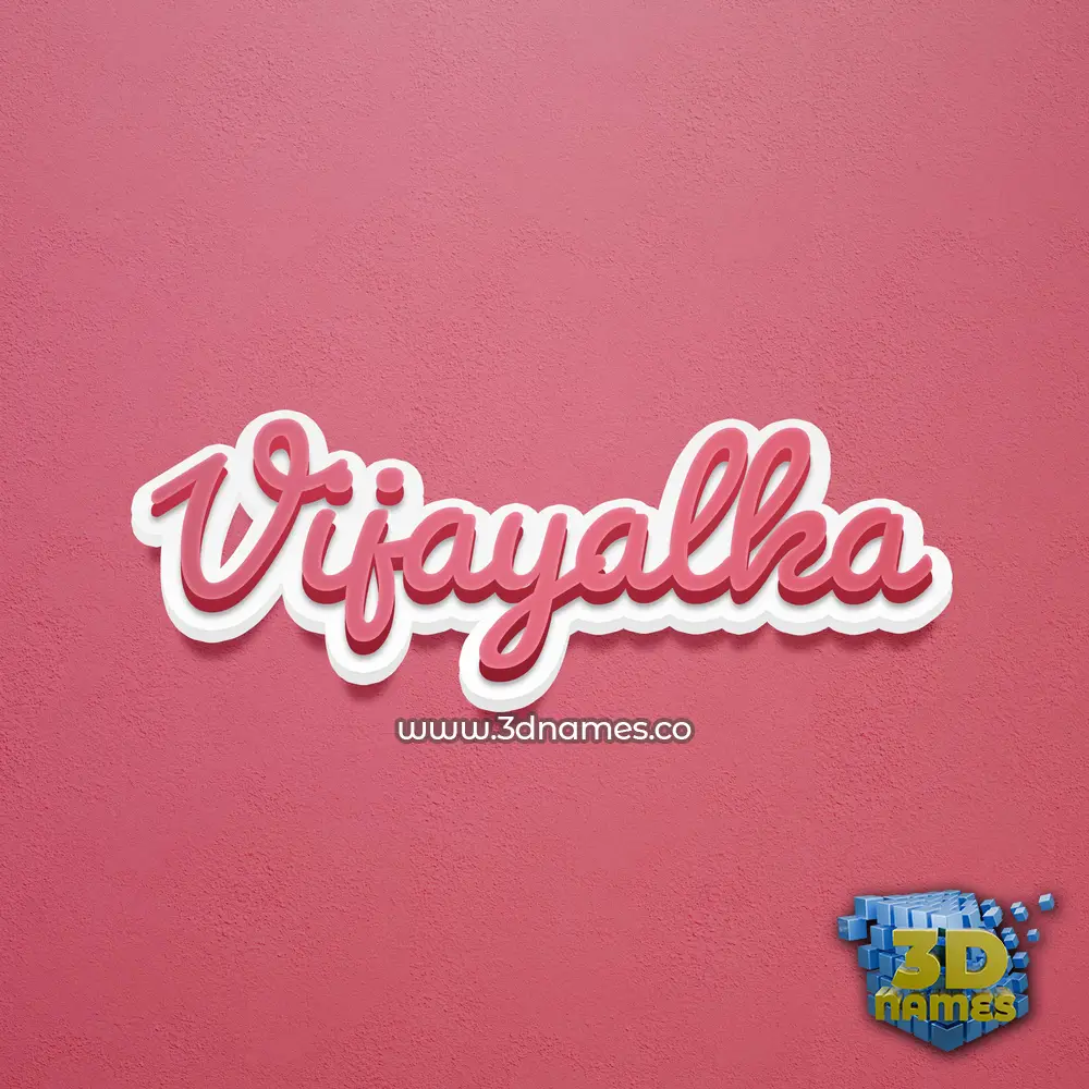 vijayalka in Red Scribble style - 3D name wallpaper